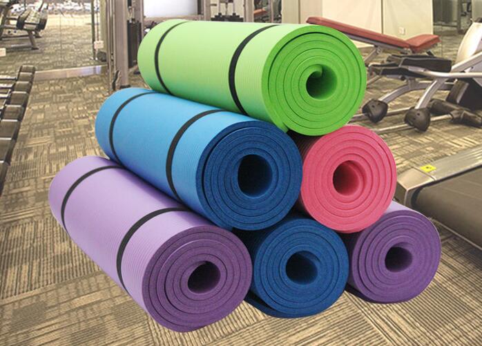 Premium 10mm thick non-slip yoga mat in a calming tone