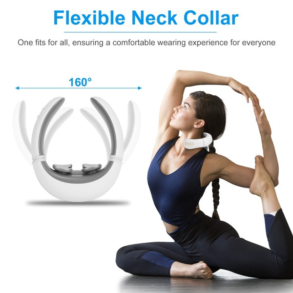 Cordless heated neck massager with remote and multiple modes