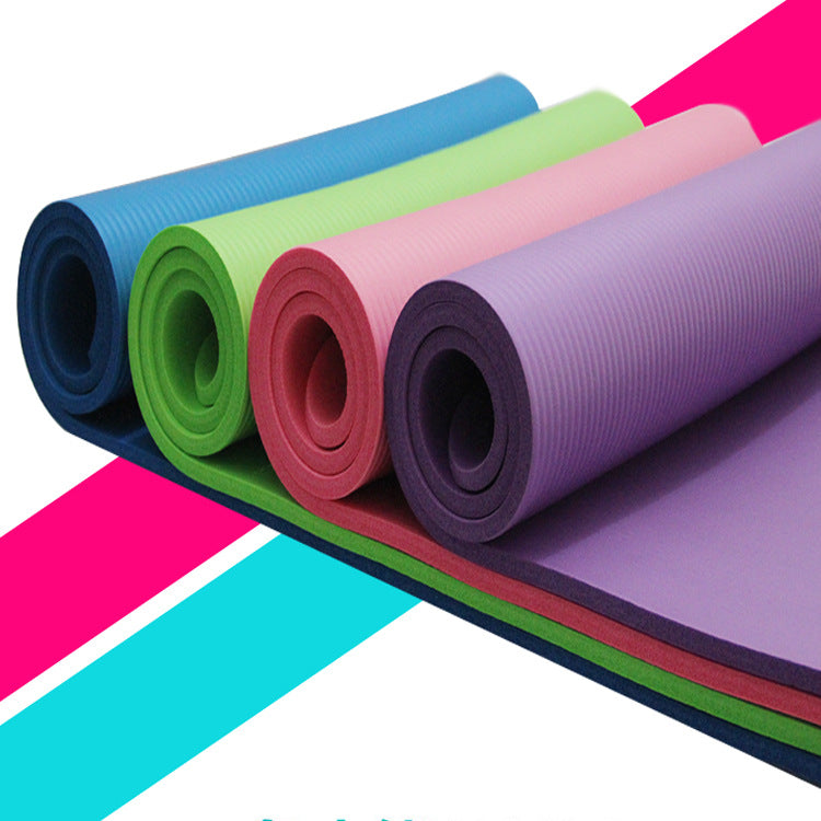 Premium 10mm thick non-slip yoga mat in a calming tone
