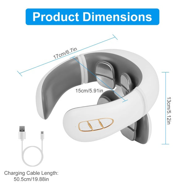 Cordless heated neck massager with remote and multiple modes