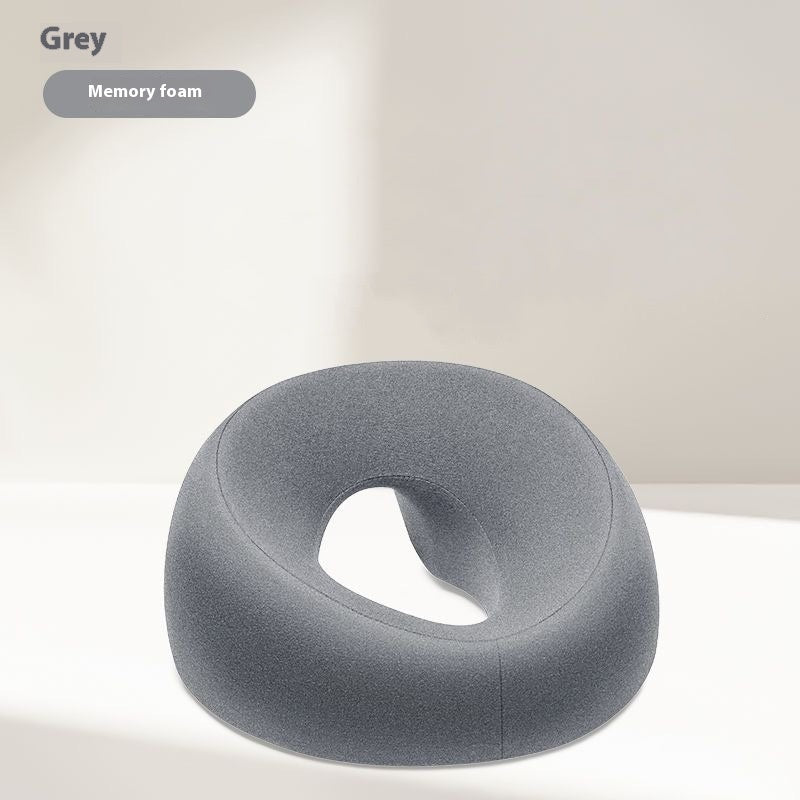 Memory foam face-down pillow with center opening for comfort