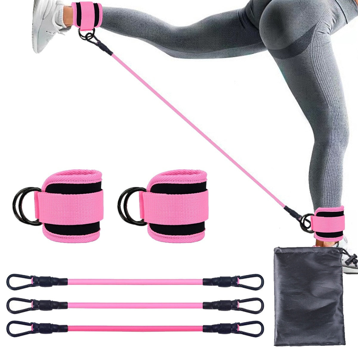 Ankle strap resistance bands set for leg and glute training