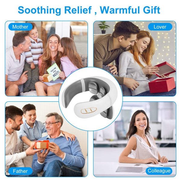 Cordless heated neck massager with remote and multiple modes