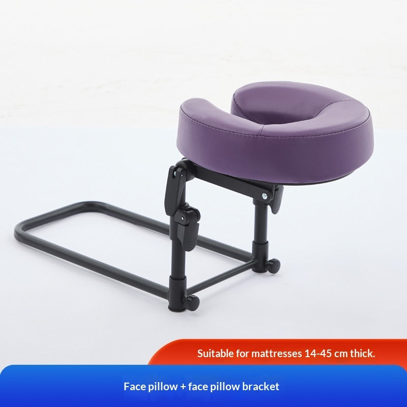 Adjustable face-down massage headrest for comfortable rest