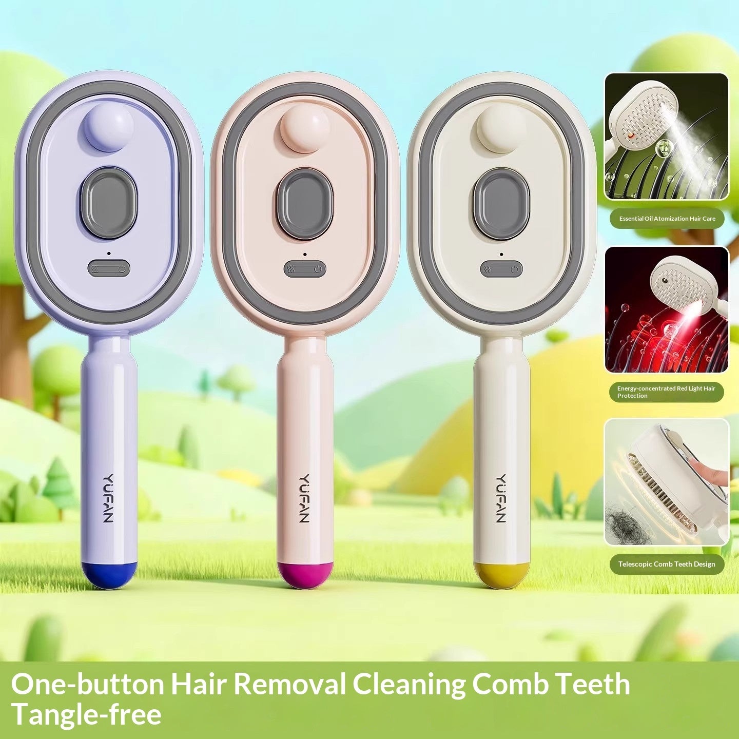 Misting airbag scalp massage comb for relaxation and self-care