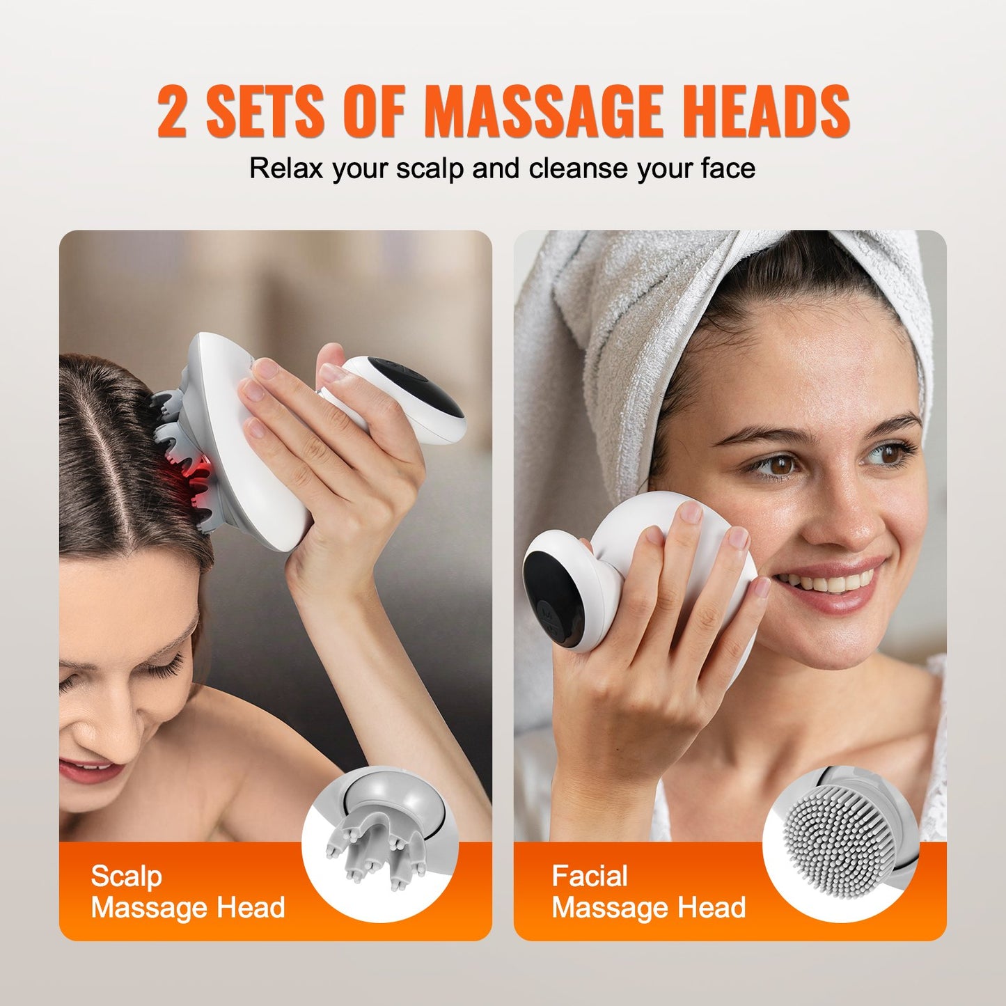 Waterproof electric scalp massager with soft silicone nodes