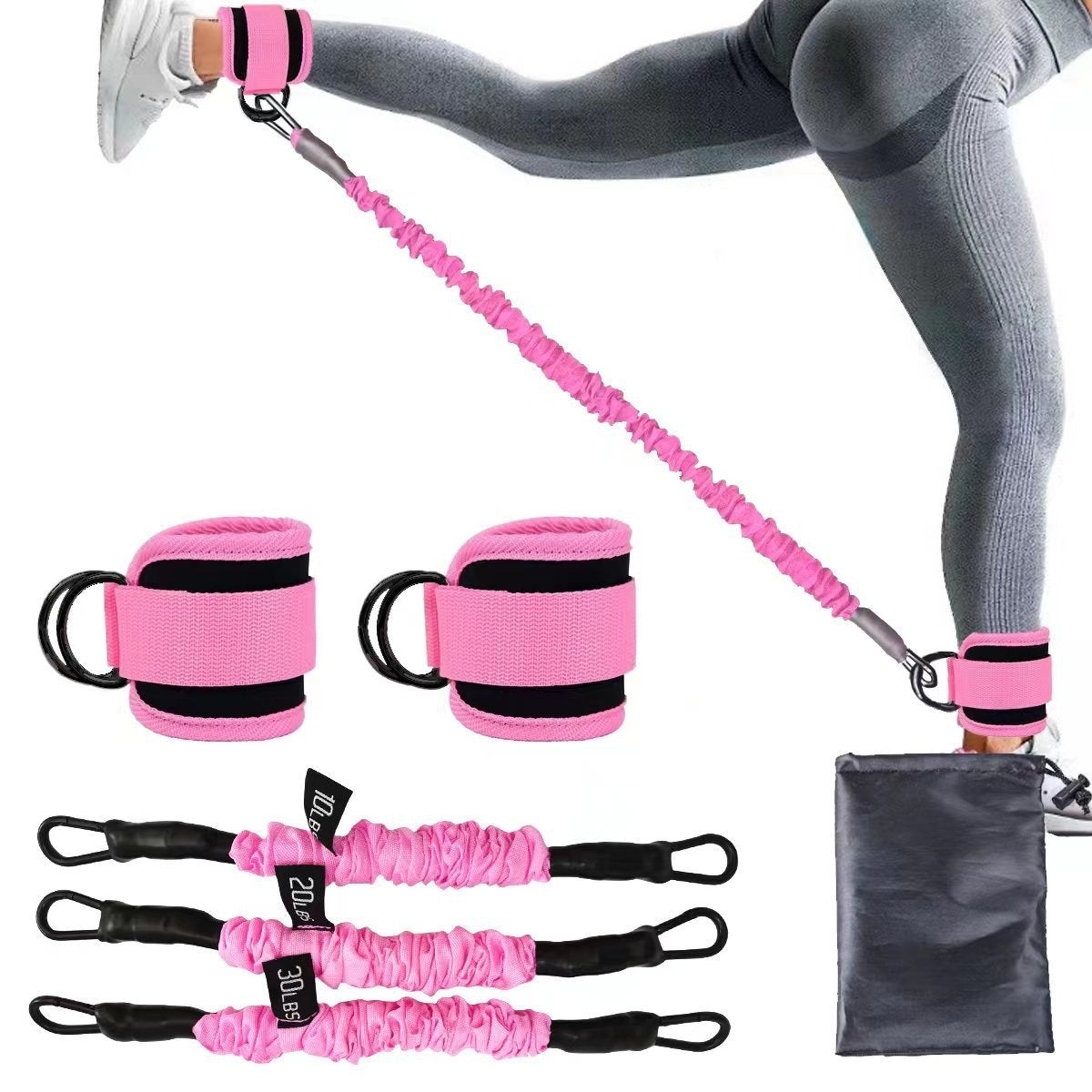 Ankle strap resistance bands set for leg and glute training