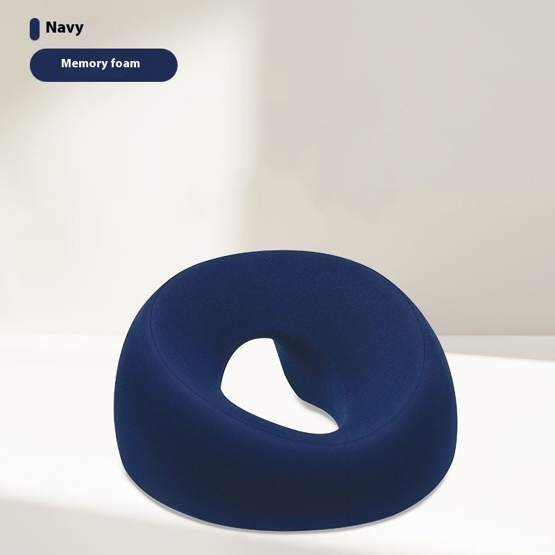 Memory foam face-down pillow with center opening for comfort