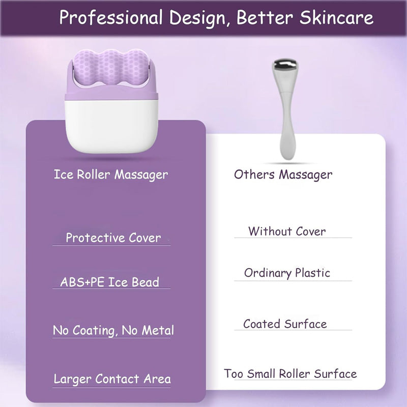 Cooling ice roller set for face and eyes with travel case