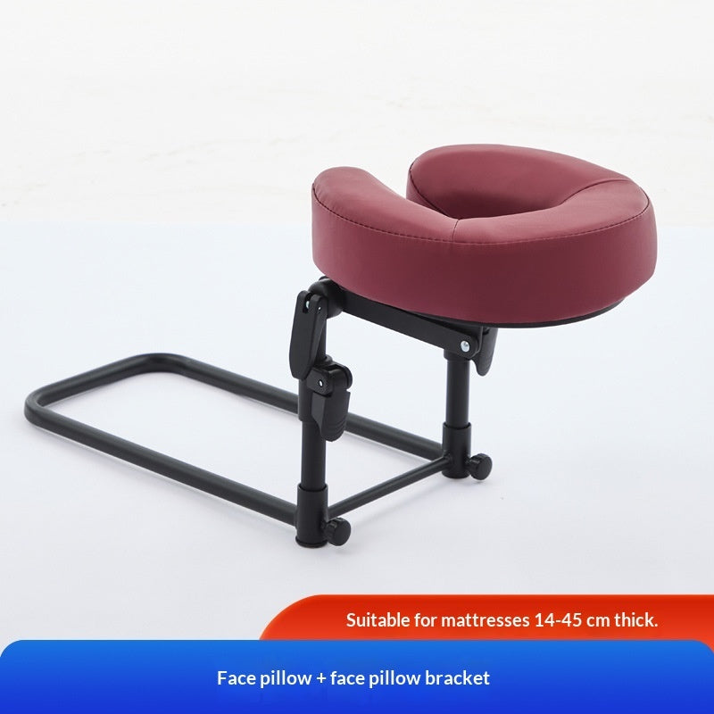 Adjustable face-down massage headrest for comfortable rest