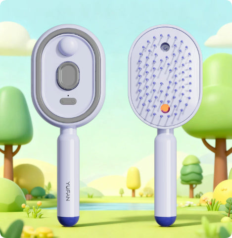 Misting airbag scalp massage comb for relaxation and self-care
