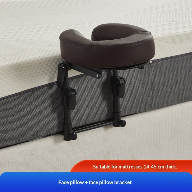 Adjustable face-down massage headrest for comfortable rest